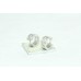 Fashion Hoop Bali Earrings White metal Gold Plated 3 line Zircon Stones